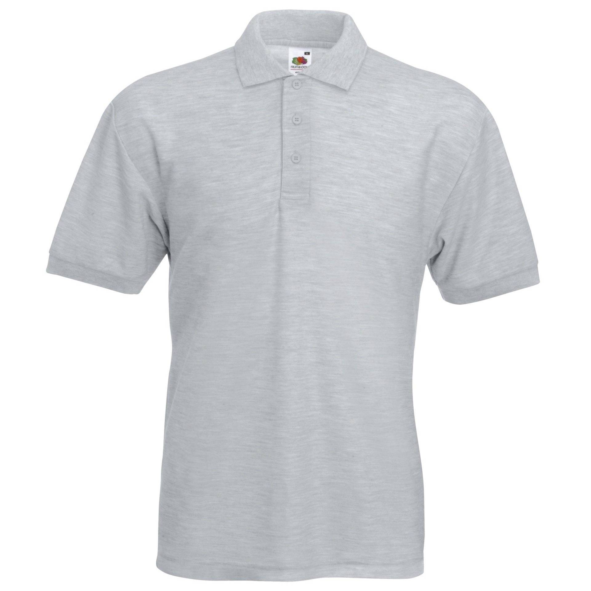 6535 Piqué Poloshirt, Kurzarm Herren Grau 3XL von Fruit of the Loom