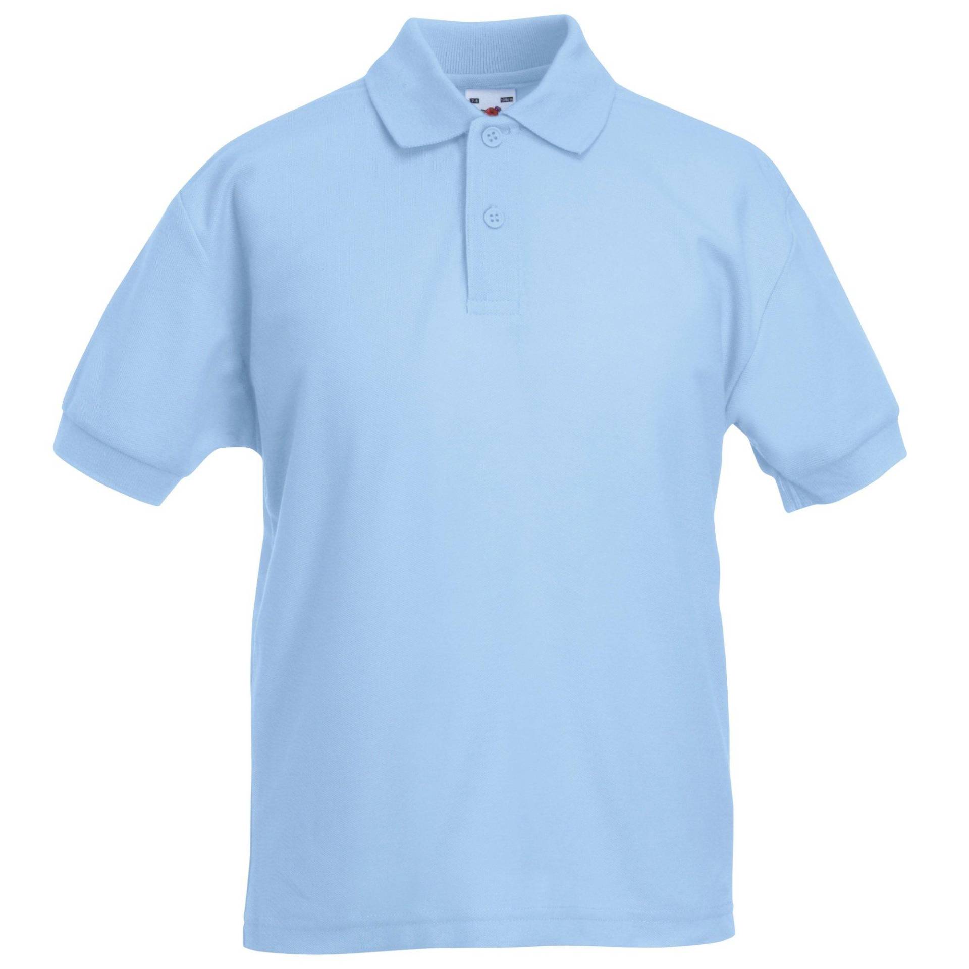 Polo Shirt, Kurzarm (2 Stückpackung) Jungen Himmelblau 5-6A von Fruit of the Loom