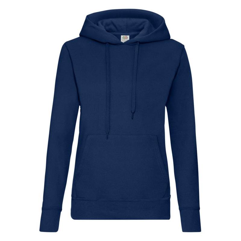 Lady Fit Kapuzenpullover Damen Marine L von Fruit of the Loom