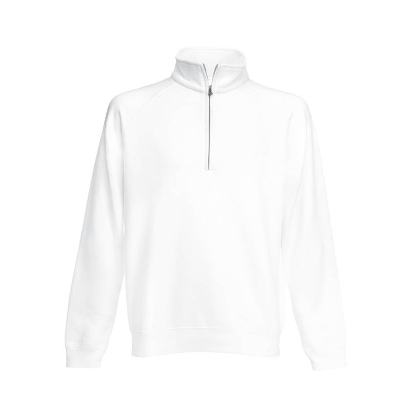 Premium Zip Pullover Herren Weiss L von Fruit of the Loom