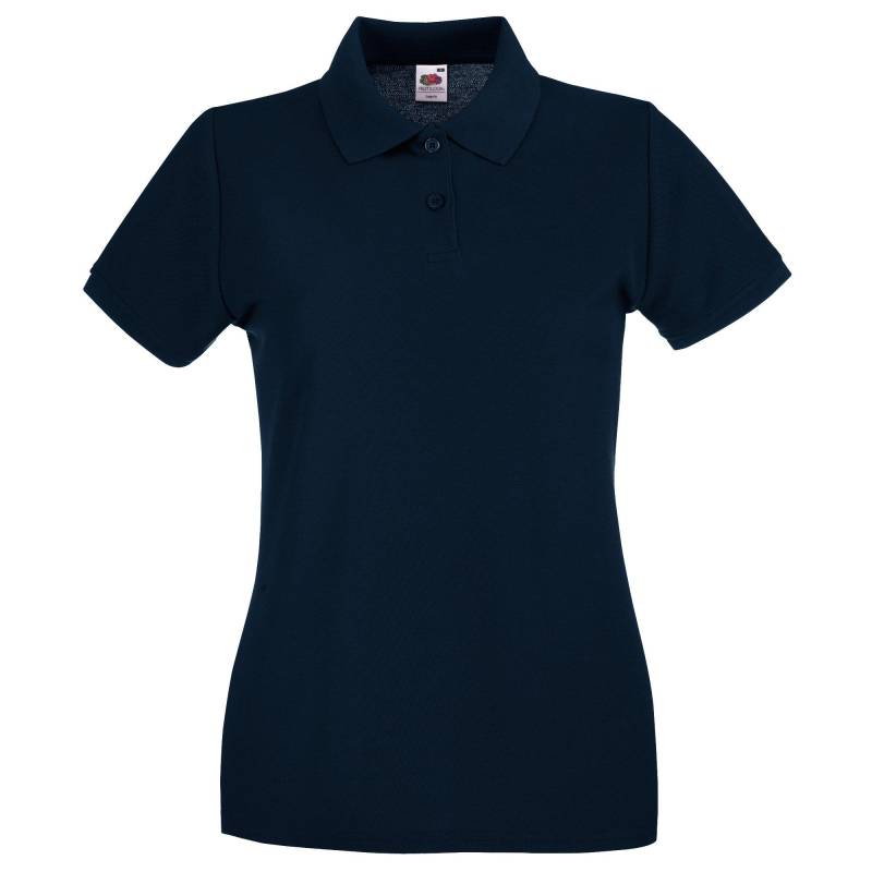 Ladyfit Premium-kurzarm Polo Shirt Damen Marine M von Fruit of the Loom