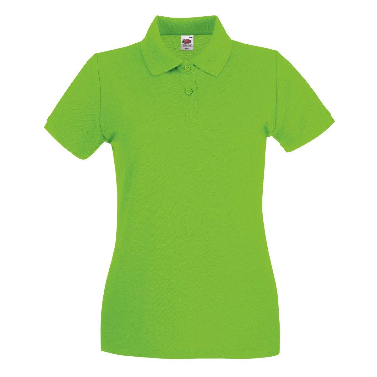 Ladyfit Premium-kurzarm Polo Shirt Damen Limone M von Fruit of the Loom