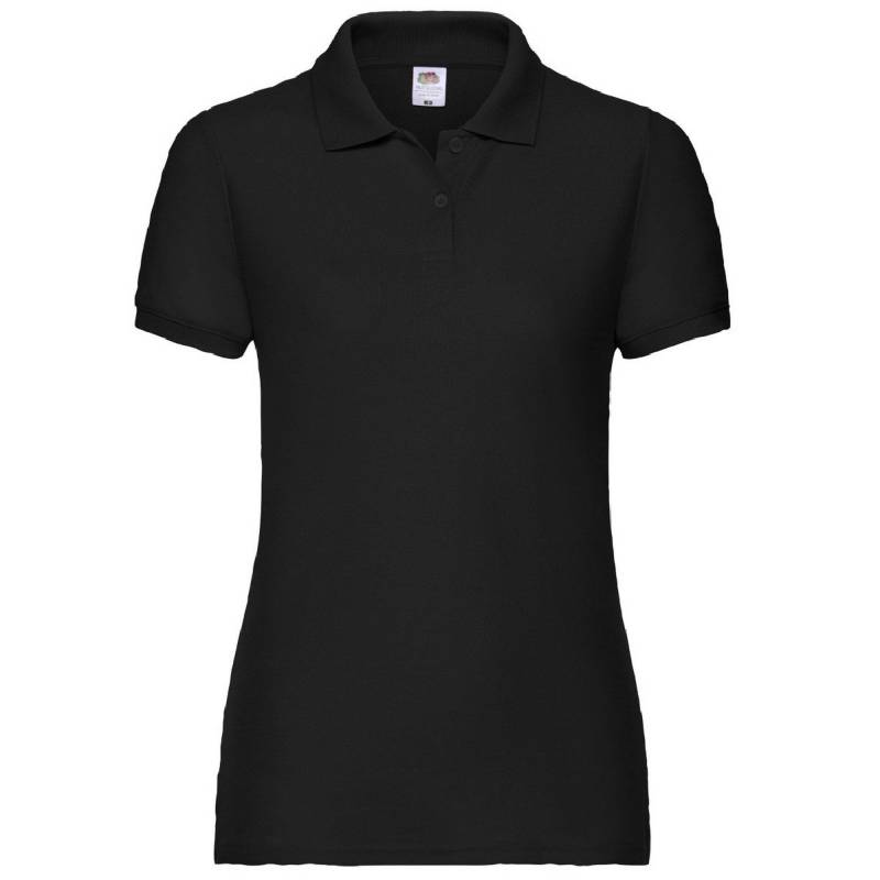 Fruit of the Loom - Poloshirt, Kurzarm, für Damen, Schwarz, Größe M von Fruit of the Loom