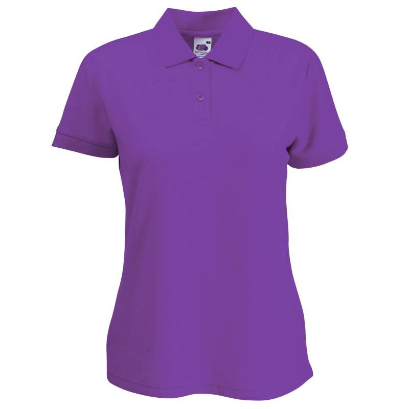 Fruit of the Loom - Damen Poloshirt, Kurzarm, für Damen, Lila, Größe S von Fruit of the Loom