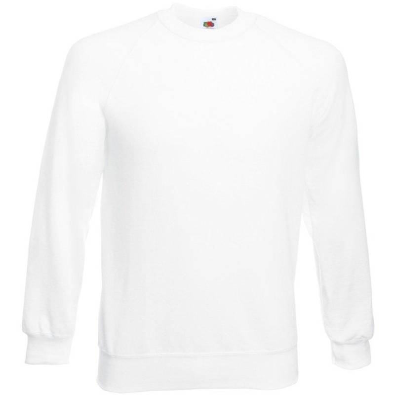 Fruit of the Loom - Raglanärmeln Belcoro® Sweatshirt, für Herren, Weiss, Größe S von Fruit of the Loom