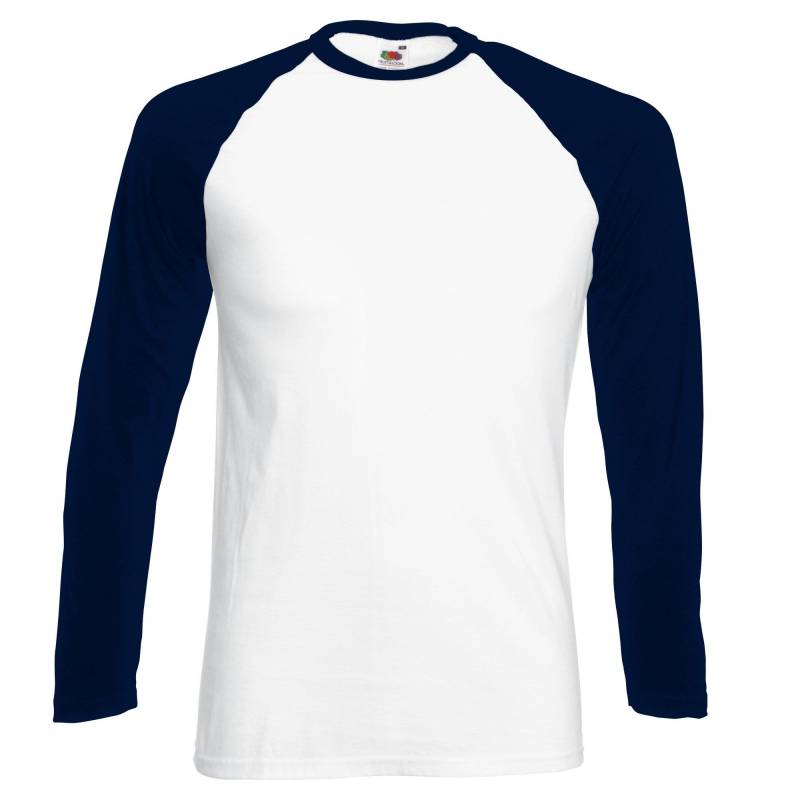 Long Sleeve Baseball-t-shirt Herren Weiss S von Fruit of the Loom