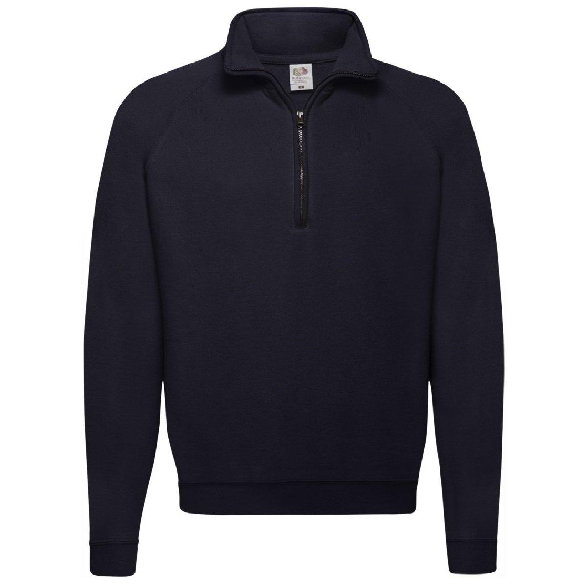 Zip Neck Sweatshirt Top Herren Marine S von Fruit of the Loom