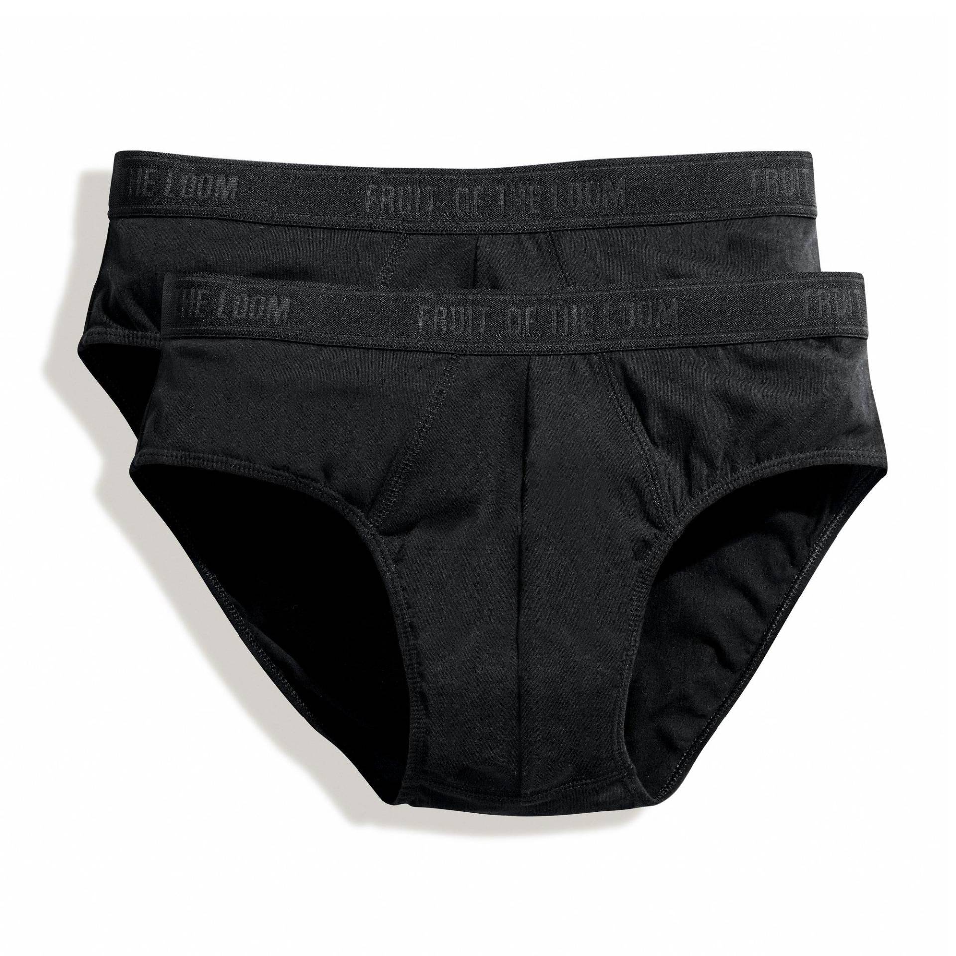 Slip Unterhose, 2 Stück Herren Schwarz S von Fruit of the Loom