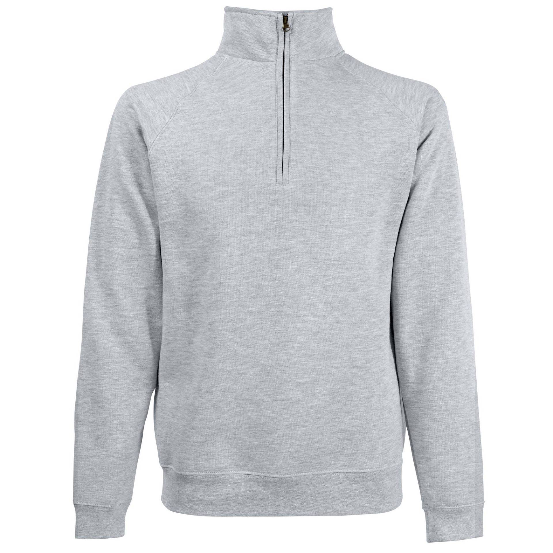 Zip Neck Sweatshirt Herren Grau XL von Fruit of the Loom