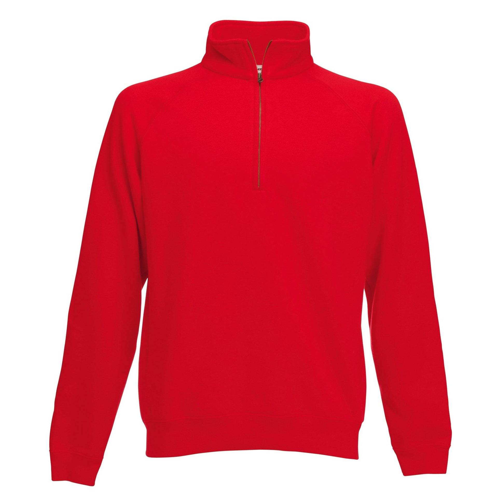 Premium Zip Pullover Herren Rot Bunt XL von Fruit of the Loom