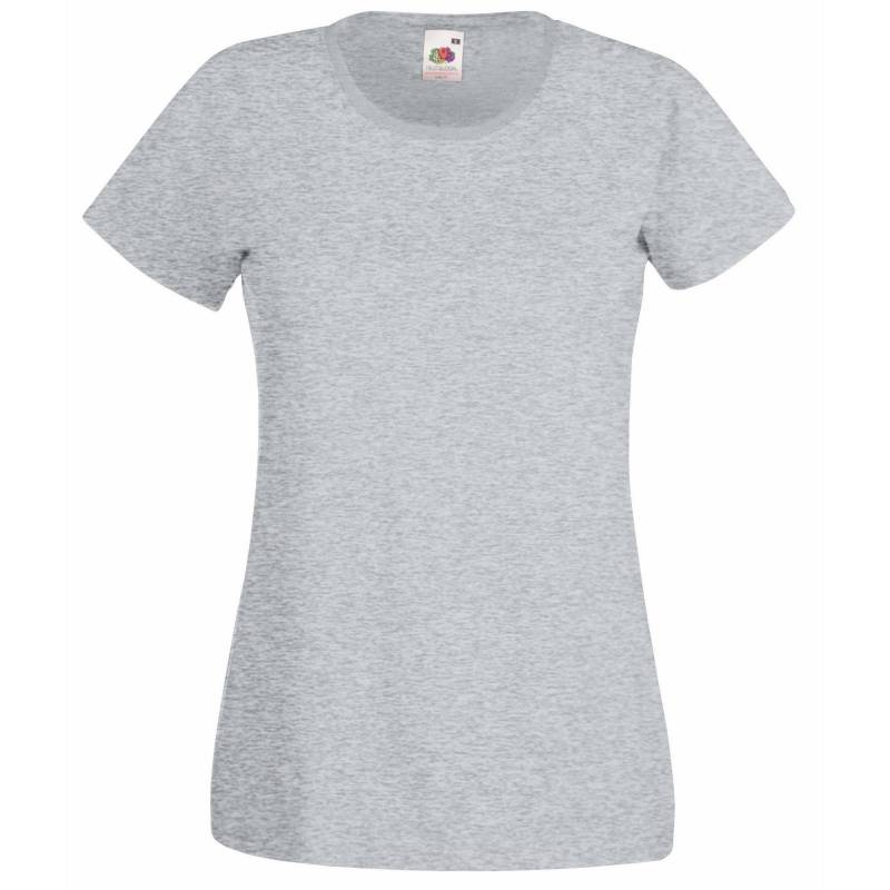 Ladyfit Tshirt Damen Grau XS von Fruit of the Loom