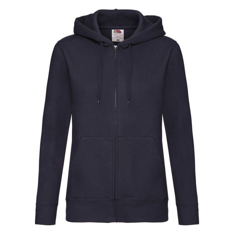 Ladyfit Kapuzenjacke Sweatshirtjacke Mit Kapuze Damen Marine XS von Fruit of the Loom