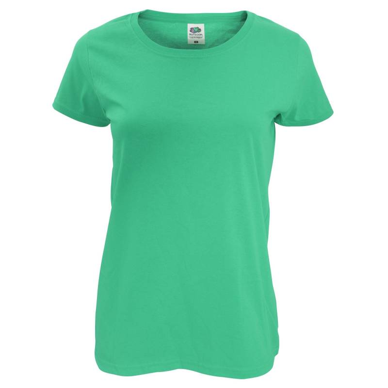 Ladyfit Tshirt, Kurzärmlig Damen Grün XS von Fruit of the Loom