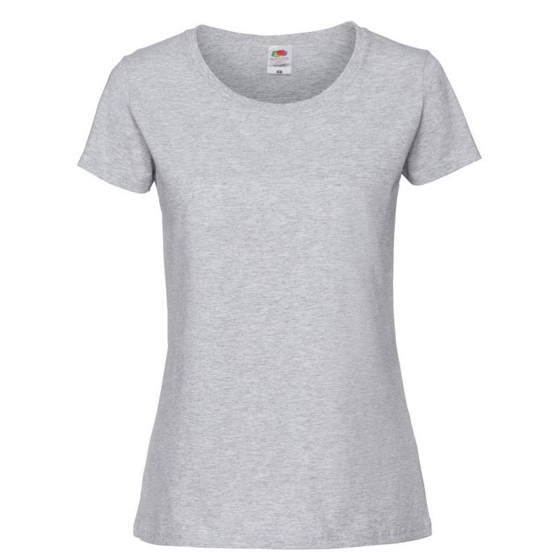 Premium Tshirt Damen Grau XS von Fruit of the Loom