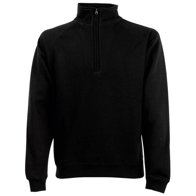 Fruit of the Loom - Zip Neck Sweatshirt, für Herren, Schwarz, Größe XXL von Fruit of the Loom