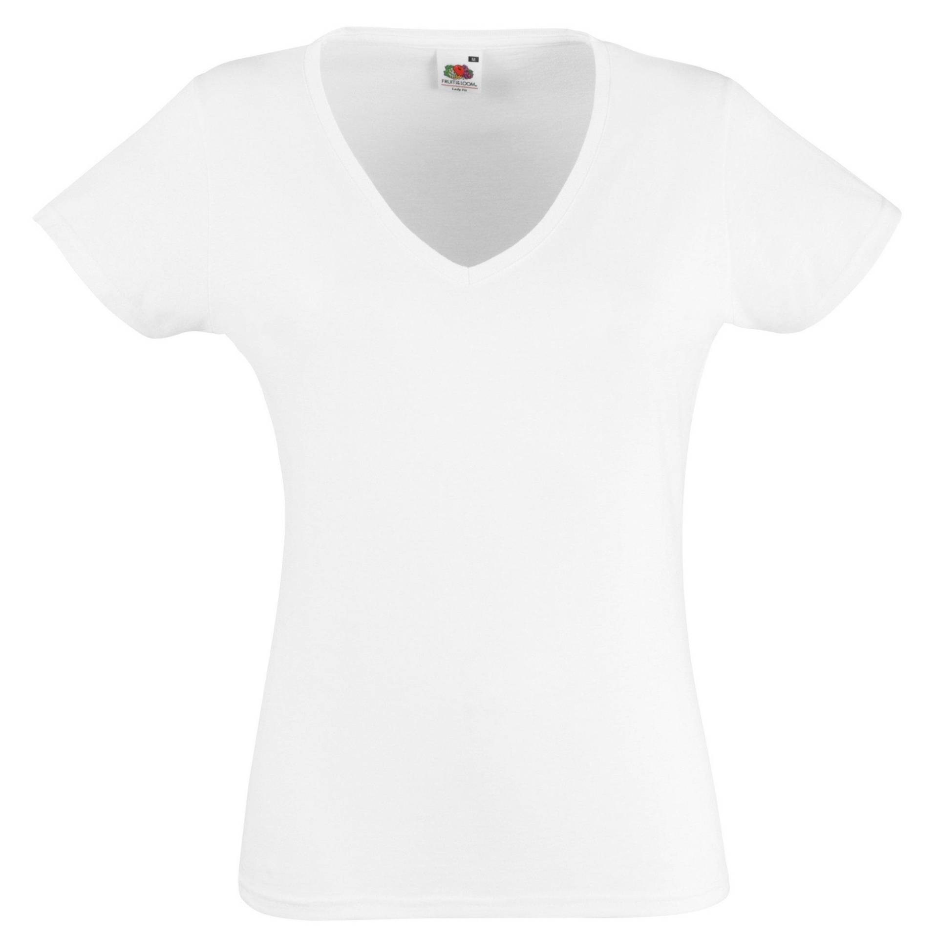 Ladyfit T-shirt Damen Weiss XXL von Fruit of the Loom