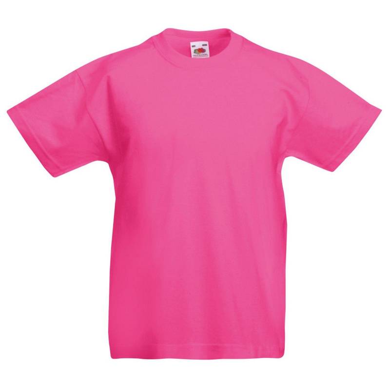 Original Kurzarm Tshirt Jungen Fuchsia 5-6A von Fruit of the Loom