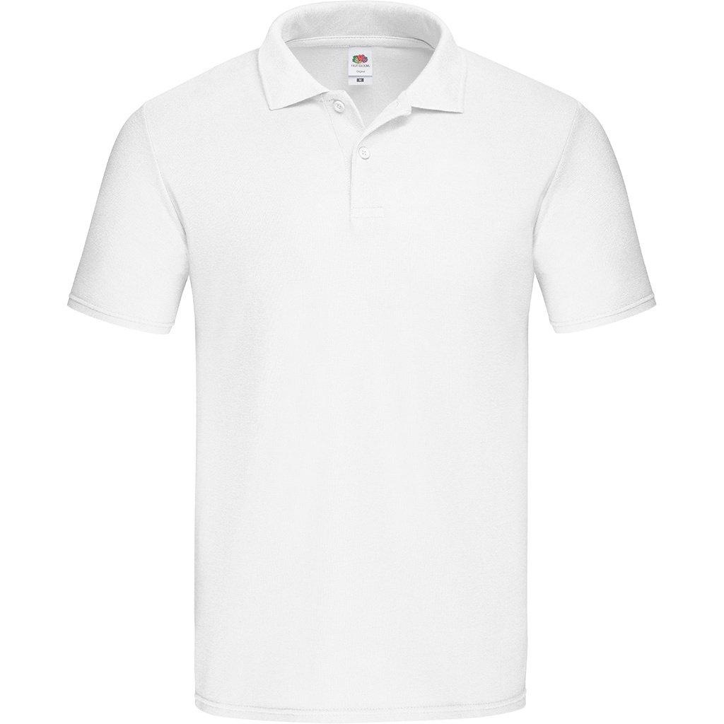 Original Pique Poloshirt Herren Weiss S von Fruit of the Loom