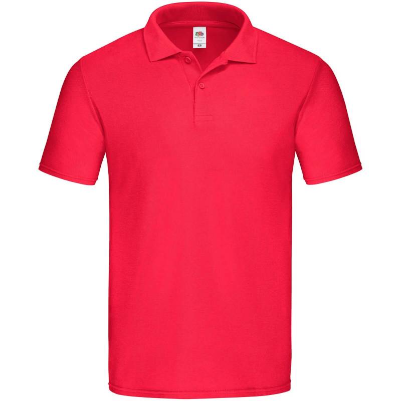 Original Poloshirt Herren Rot Bunt XXL von Fruit of the Loom