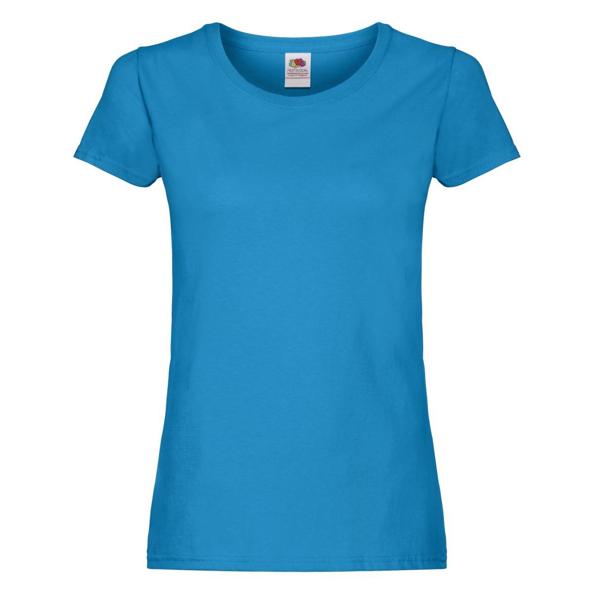 Original Tshirt Damen Azurblau XXL von Fruit of the Loom