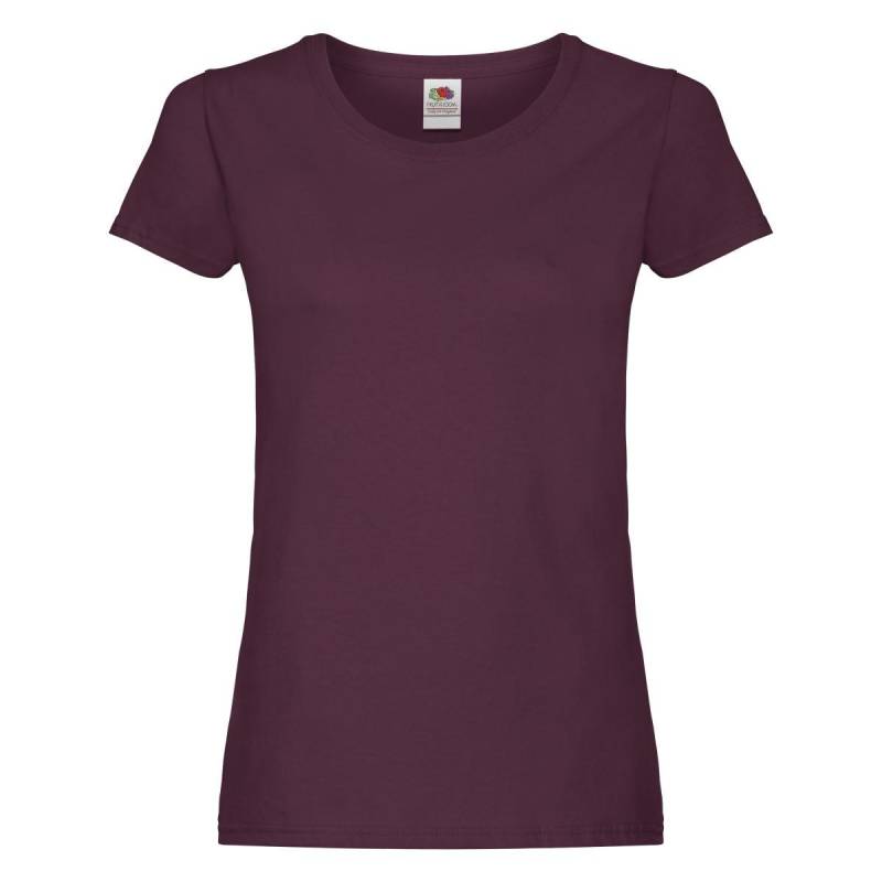 Original Tshirt Damen Weinrot XS von Fruit of the Loom