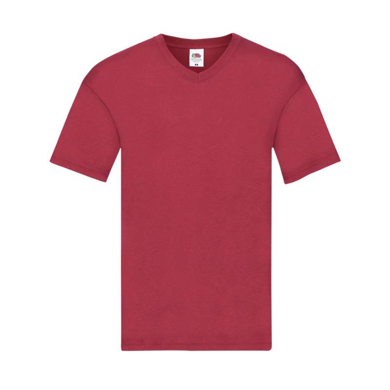 Original Tshirt Vausschnitt Herren Rot Bunt S von Fruit of the Loom