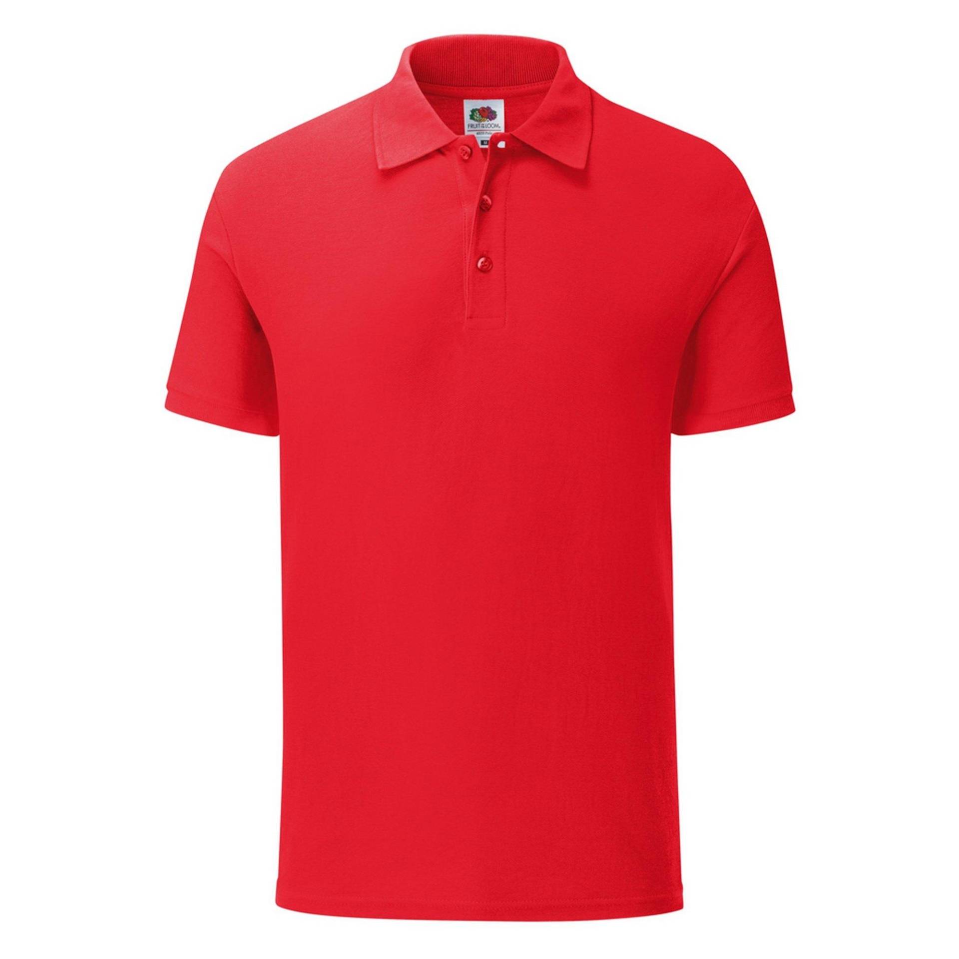 Piqu Polo Shirt Herren Rot Bunt XL von Fruit of the Loom