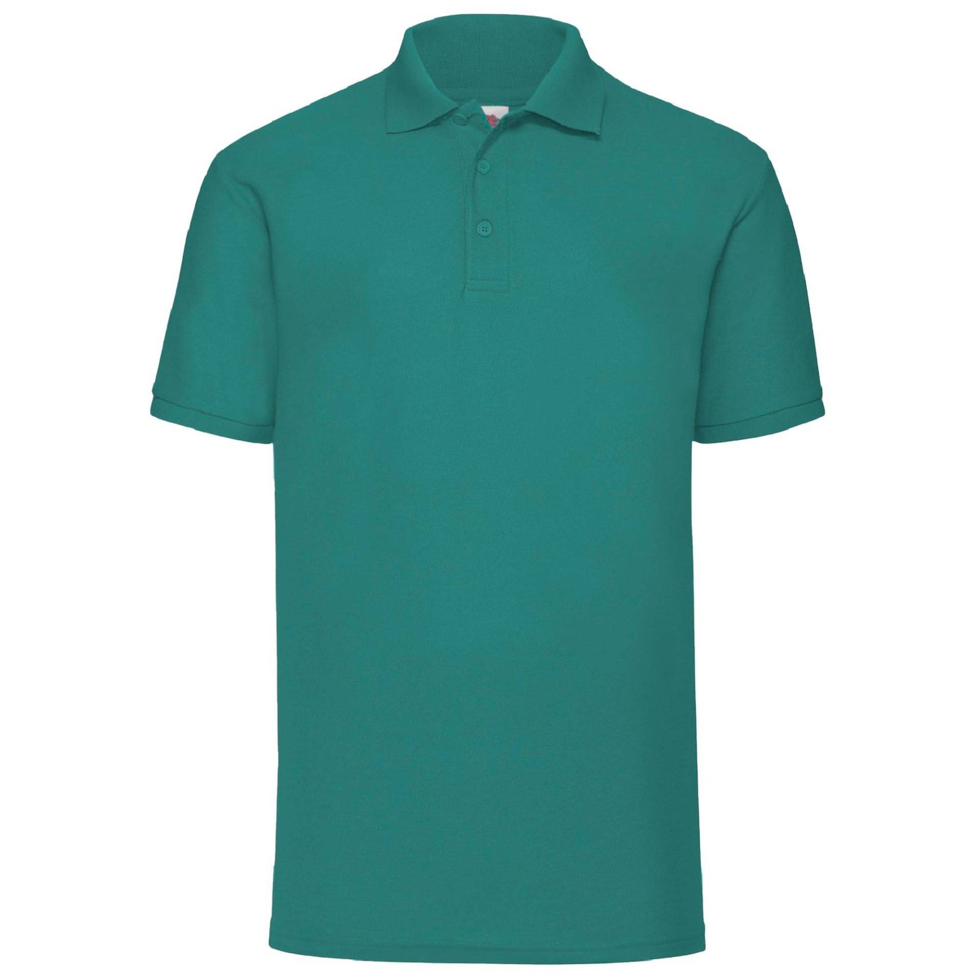 Piqué Poloshirt Herren Smaragdgrün 3XL von Fruit of the Loom