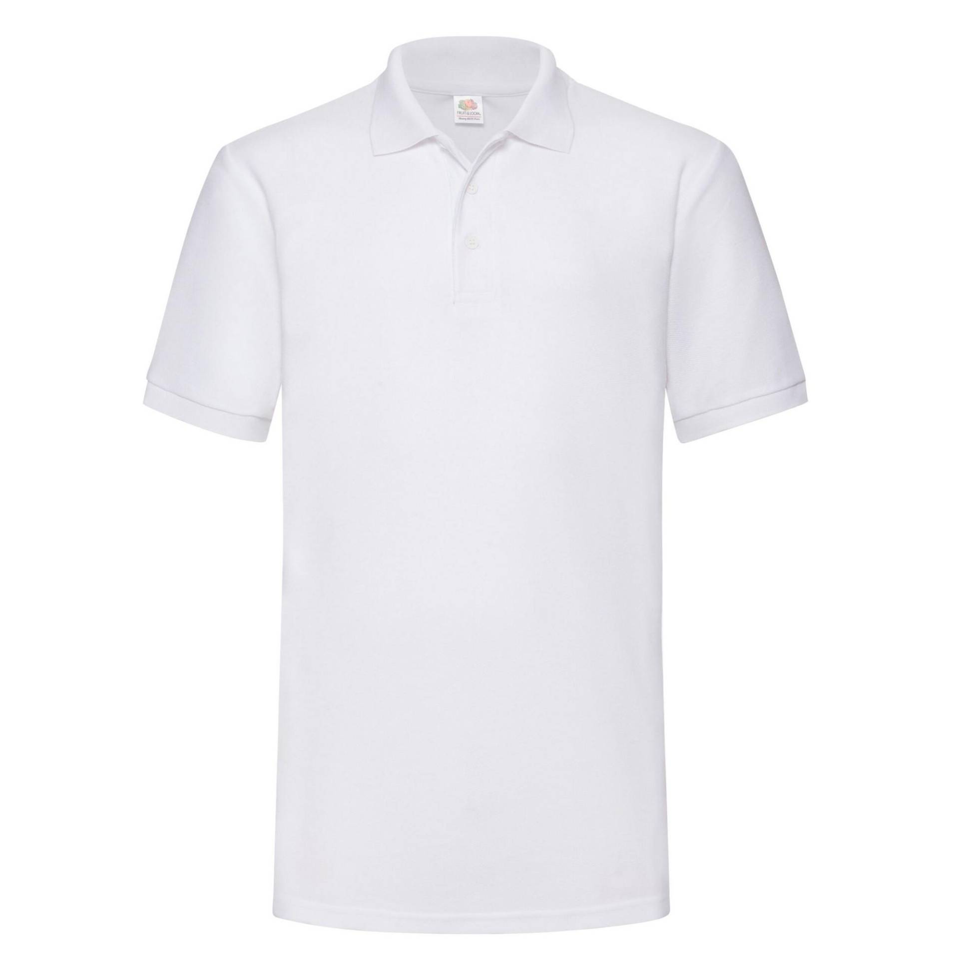 Poloshirt Herren Weiss L von Fruit of the Loom