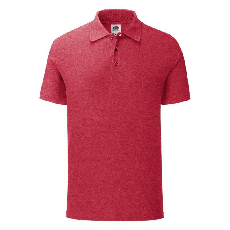 Poloshirt Iconic Herren Rot Bunt 3XL von Fruit of the Loom