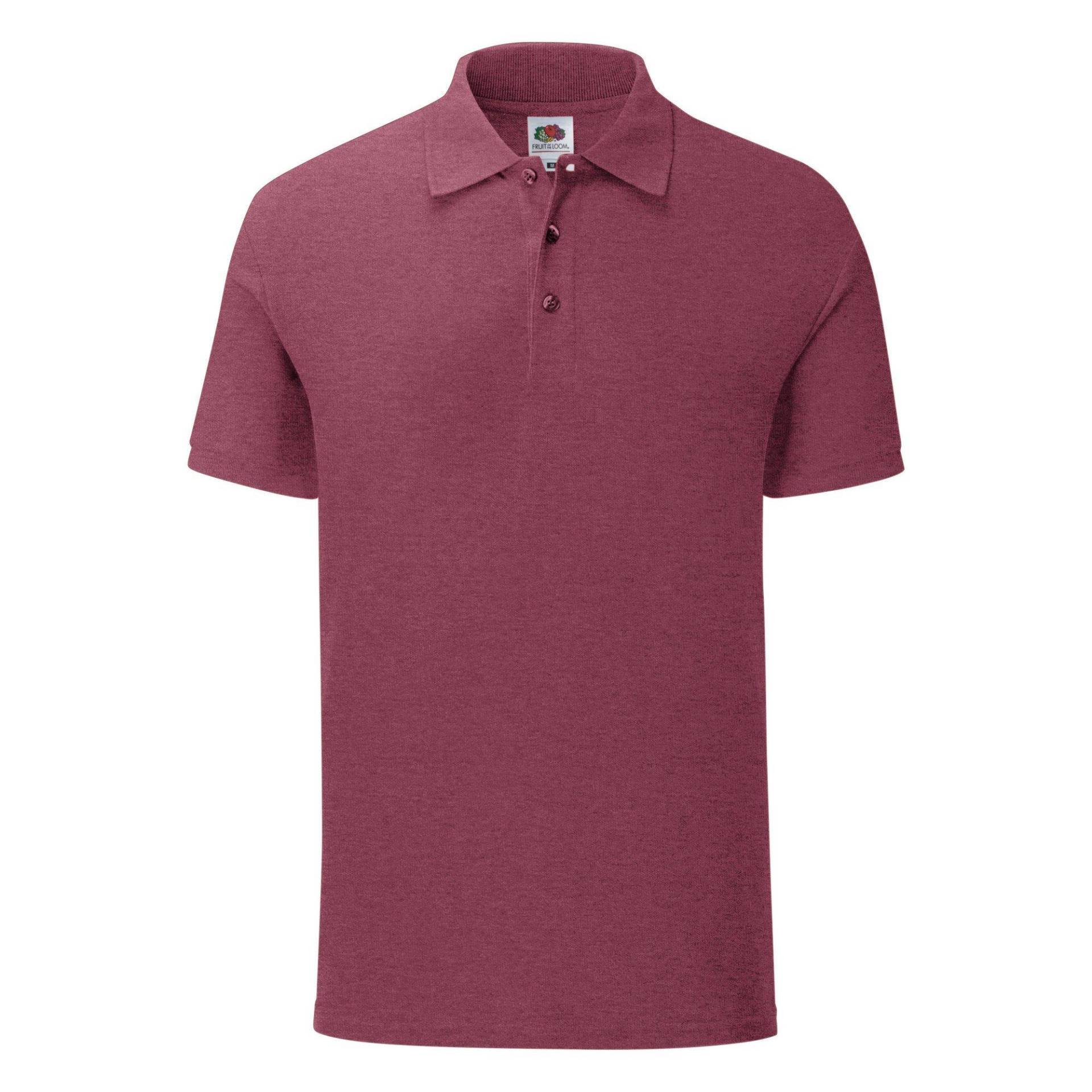 Poloshirt Iconic Herren Weinrot XL von Fruit of the Loom