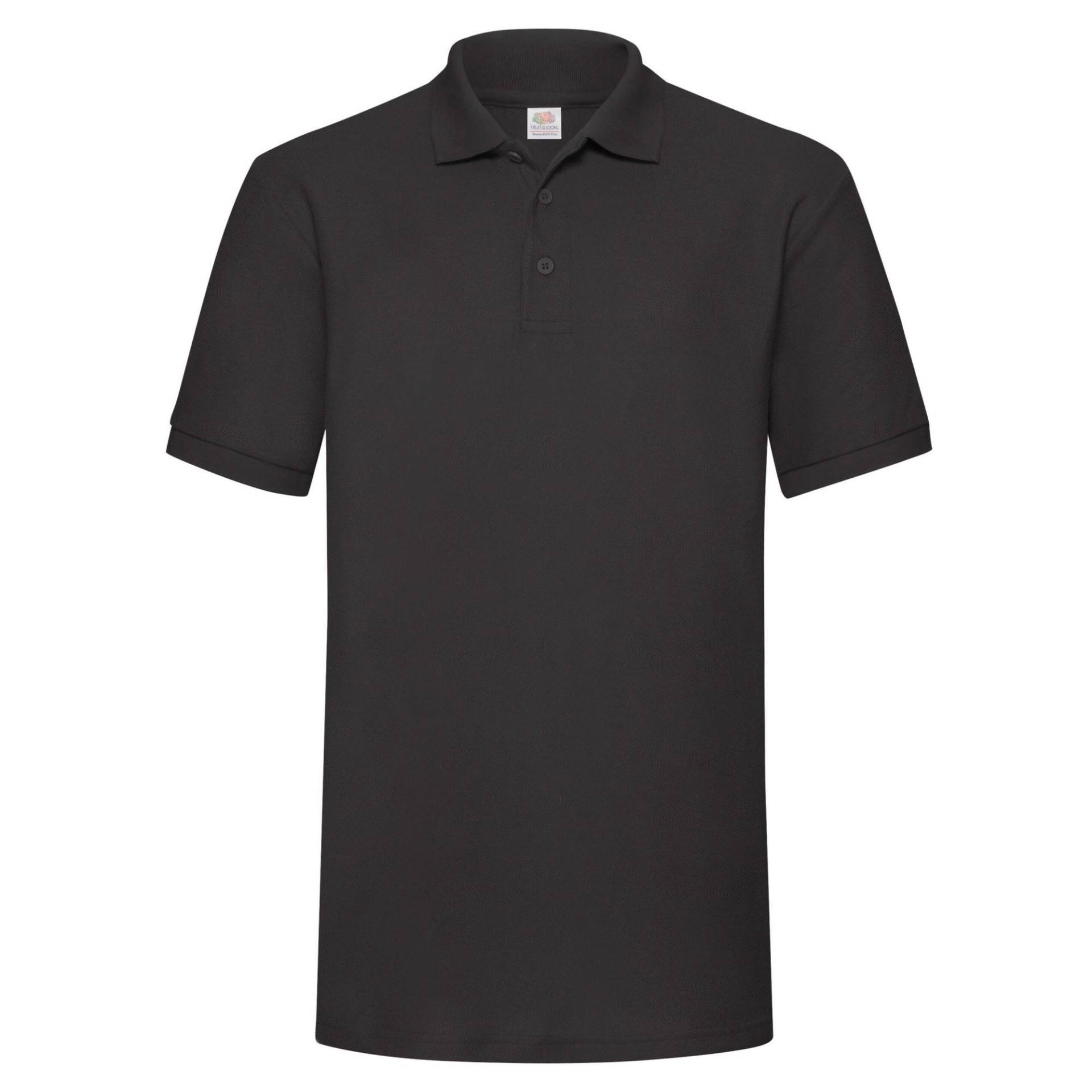 Poloshirt Schwere Qualität Herren Schwarz M von Fruit of the Loom