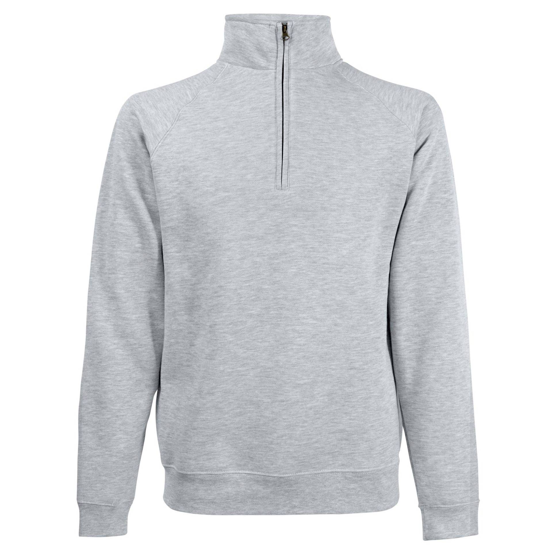 Premium 7030 Zip Neck Sweatshirt Herren Grau 3XL von Fruit of the Loom