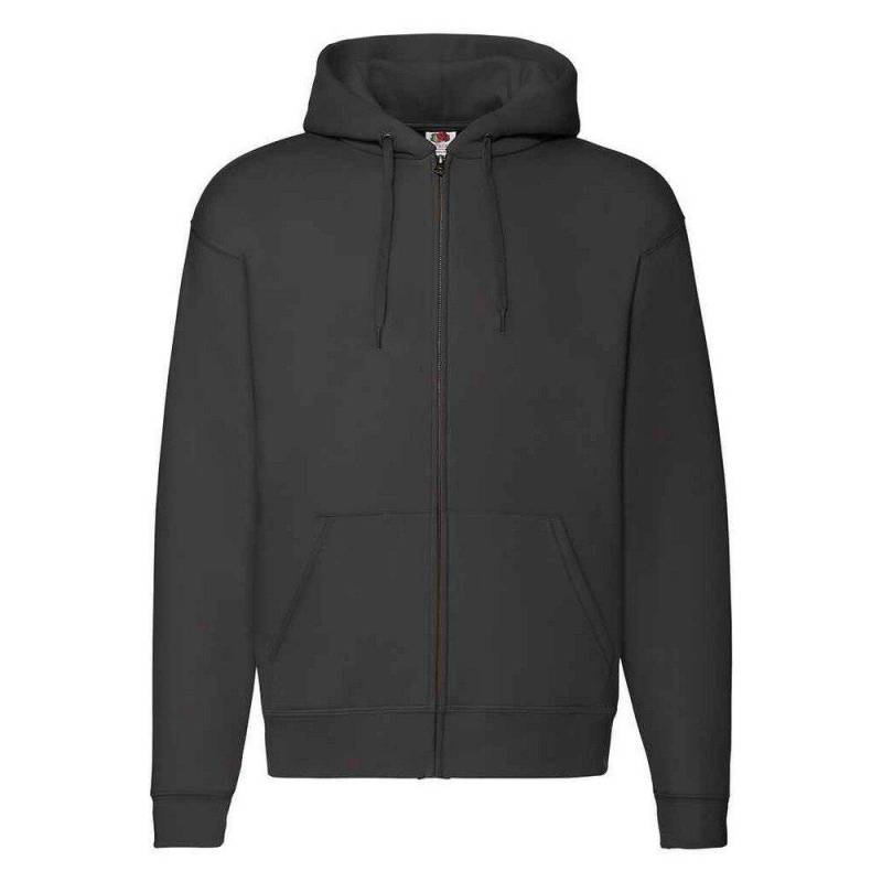 Premium Hoodie Mit Durchgehendem Reißverschluss Damen Schwarz 4XL von Fruit of the Loom