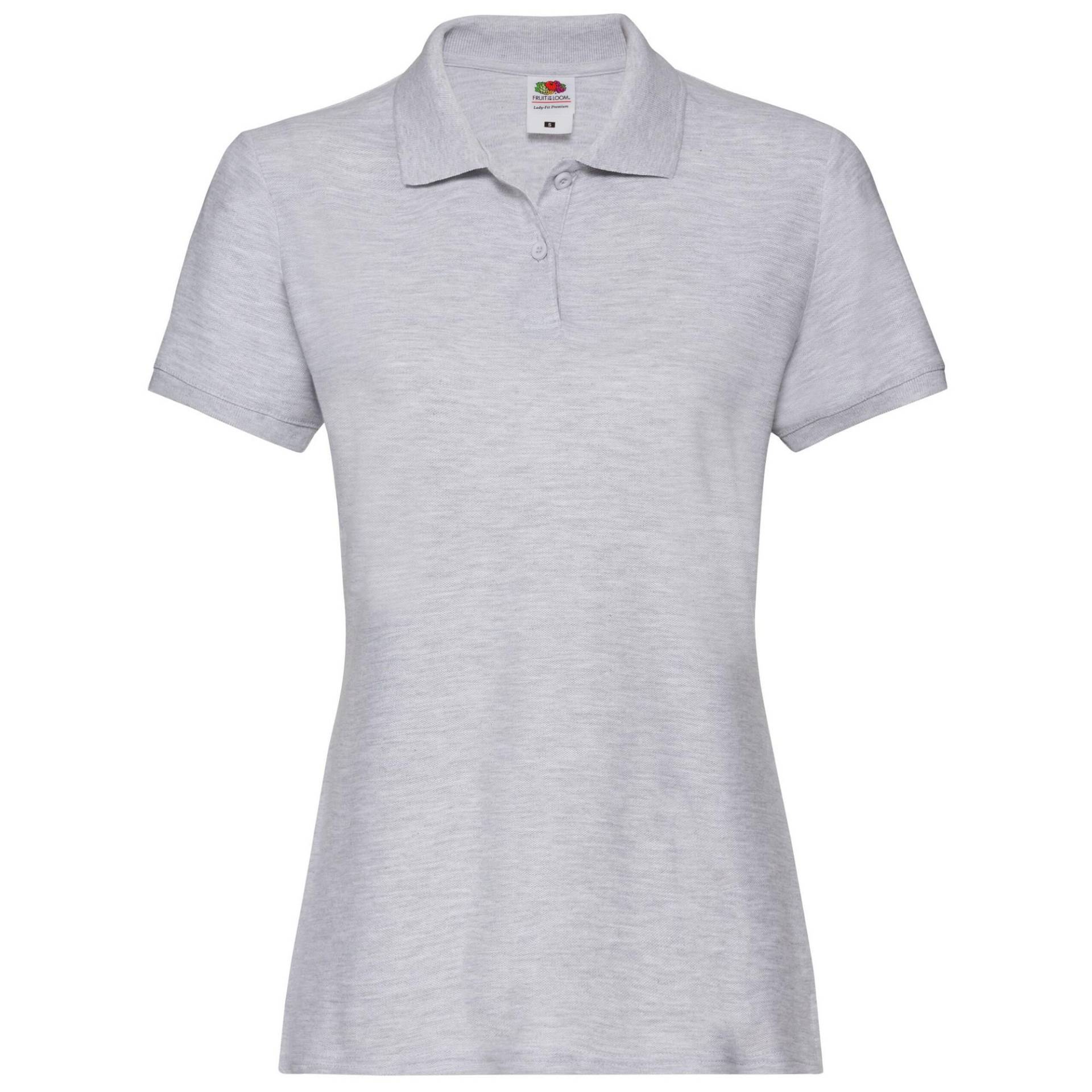 Premium Poloshirt Damen Grau 34 von Fruit of the Loom