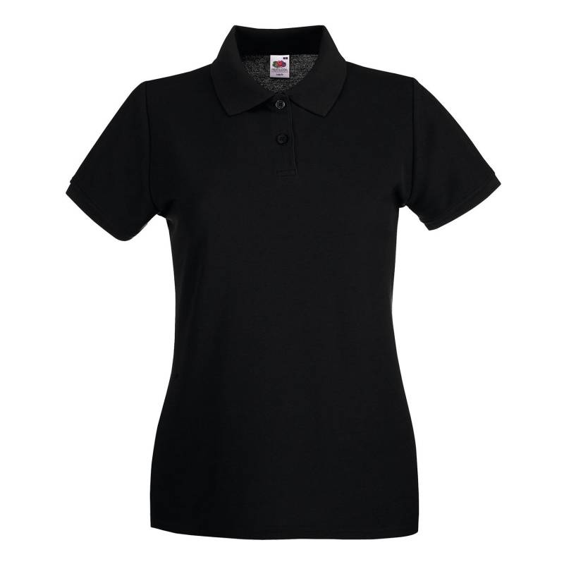 Premium Poloshirt Damen Schwarz 36 von Fruit of the Loom