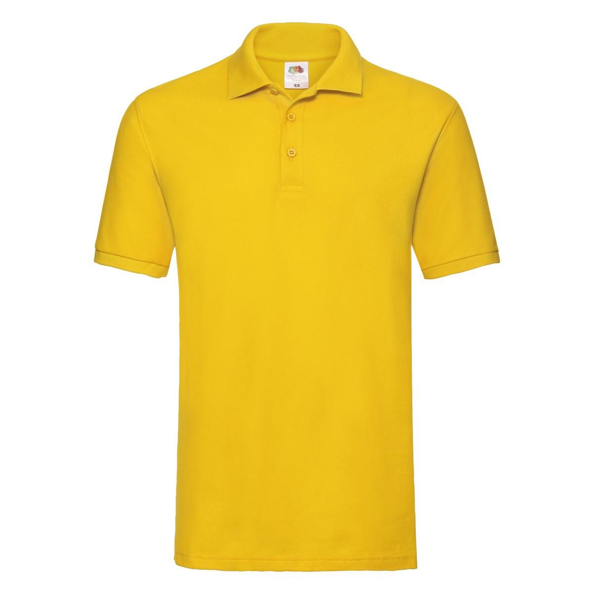 Premium Poloshirt Herren Gelb Bunt XXL von Fruit of the Loom