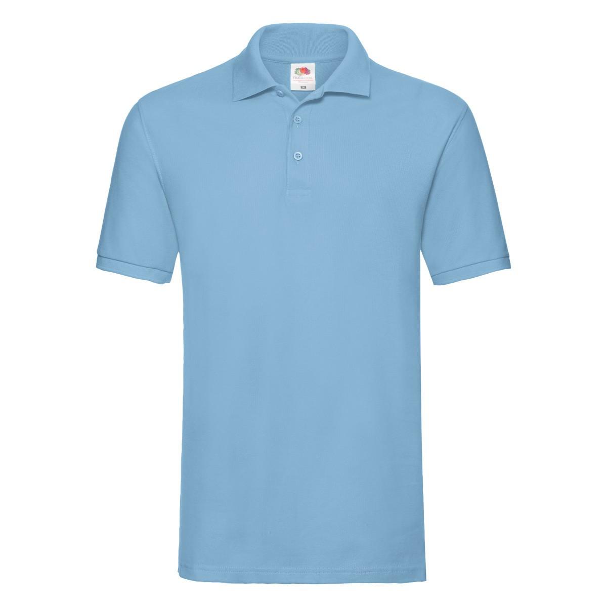 Premium Poloshirt Herren Himmelblau XL von Fruit of the Loom