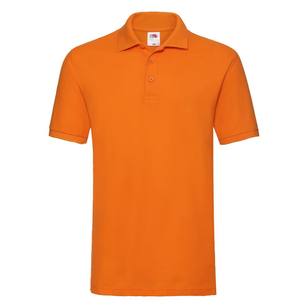 Premium Poloshirt Herren Orange 3XL von Fruit of the Loom