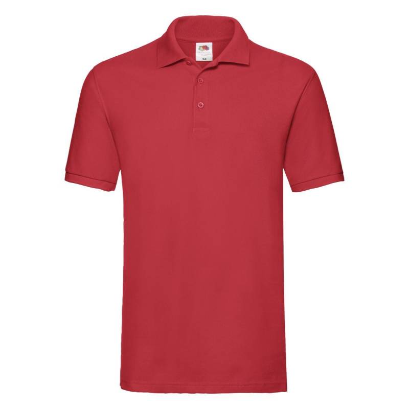 Premium Poloshirt Herren Rot Bunt 3XL von Fruit of the Loom