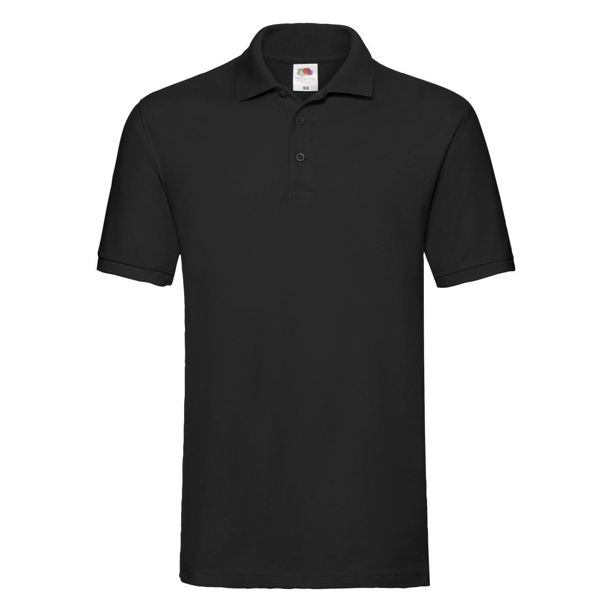 Premium Poloshirt Herren Schwarz L von Fruit of the Loom