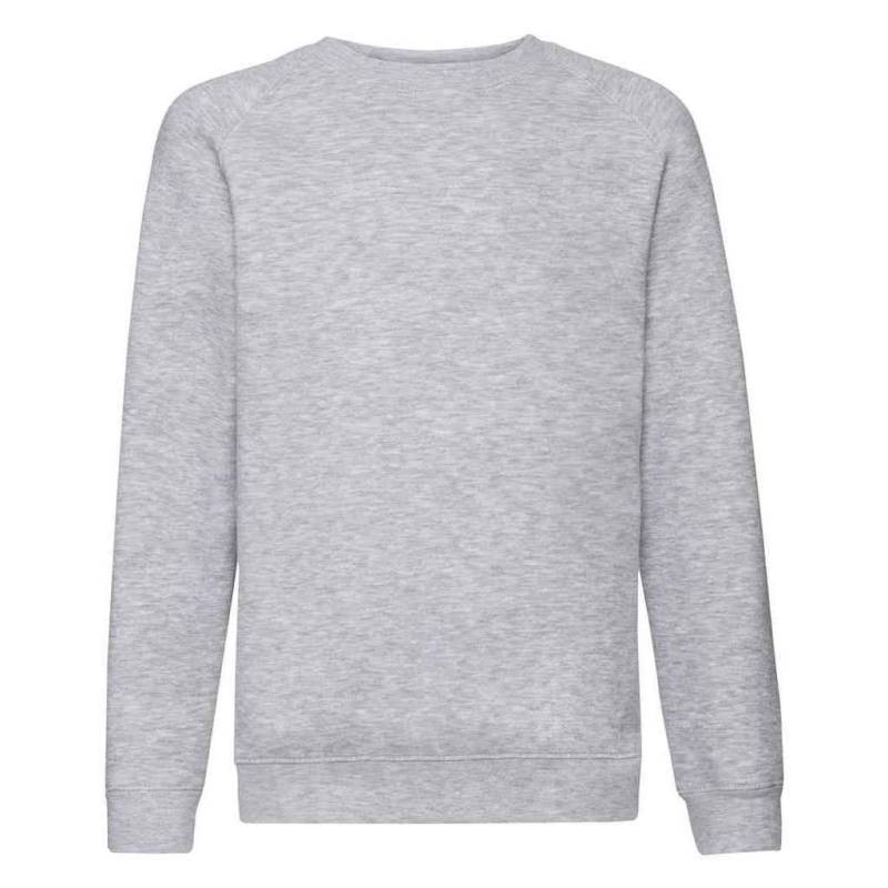 Premium Sweatshirt Raglanärmel Mädchen Grau 116 von Fruit of the Loom