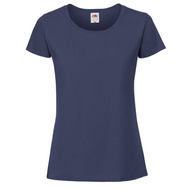 Premium Tshirt Damen Blau L von Fruit of the Loom