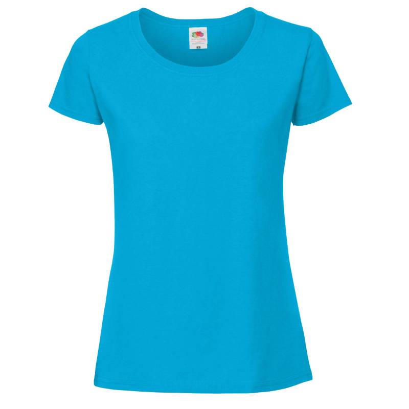 Premium Tshirt Damen Blau M von Fruit of the Loom