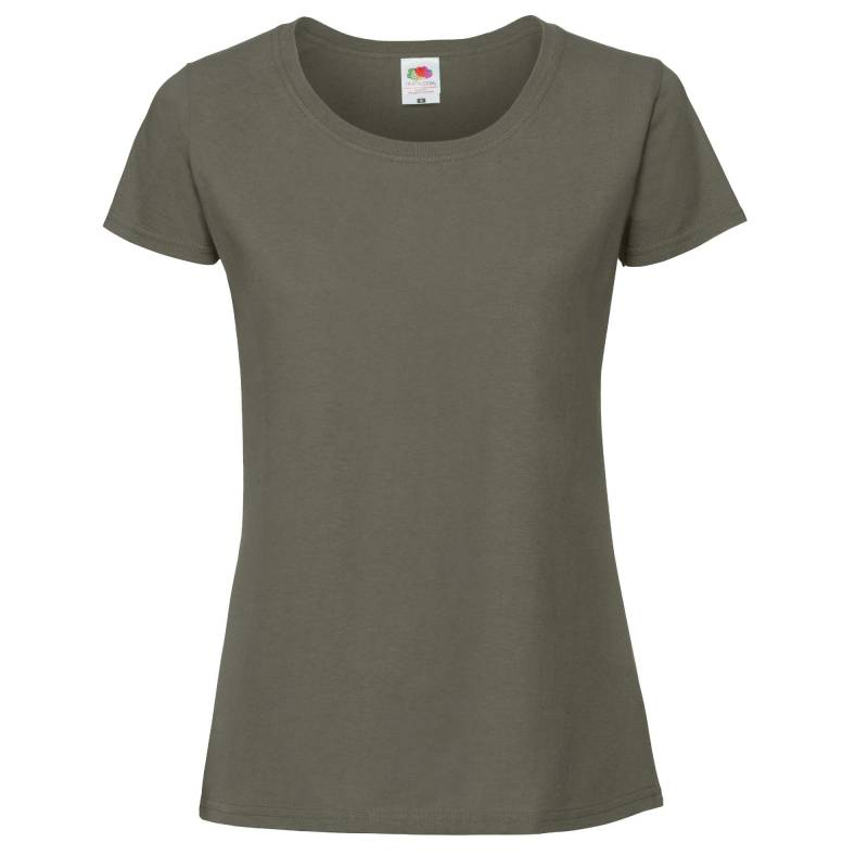 Premium Tshirt Damen Grün L von Fruit of the Loom