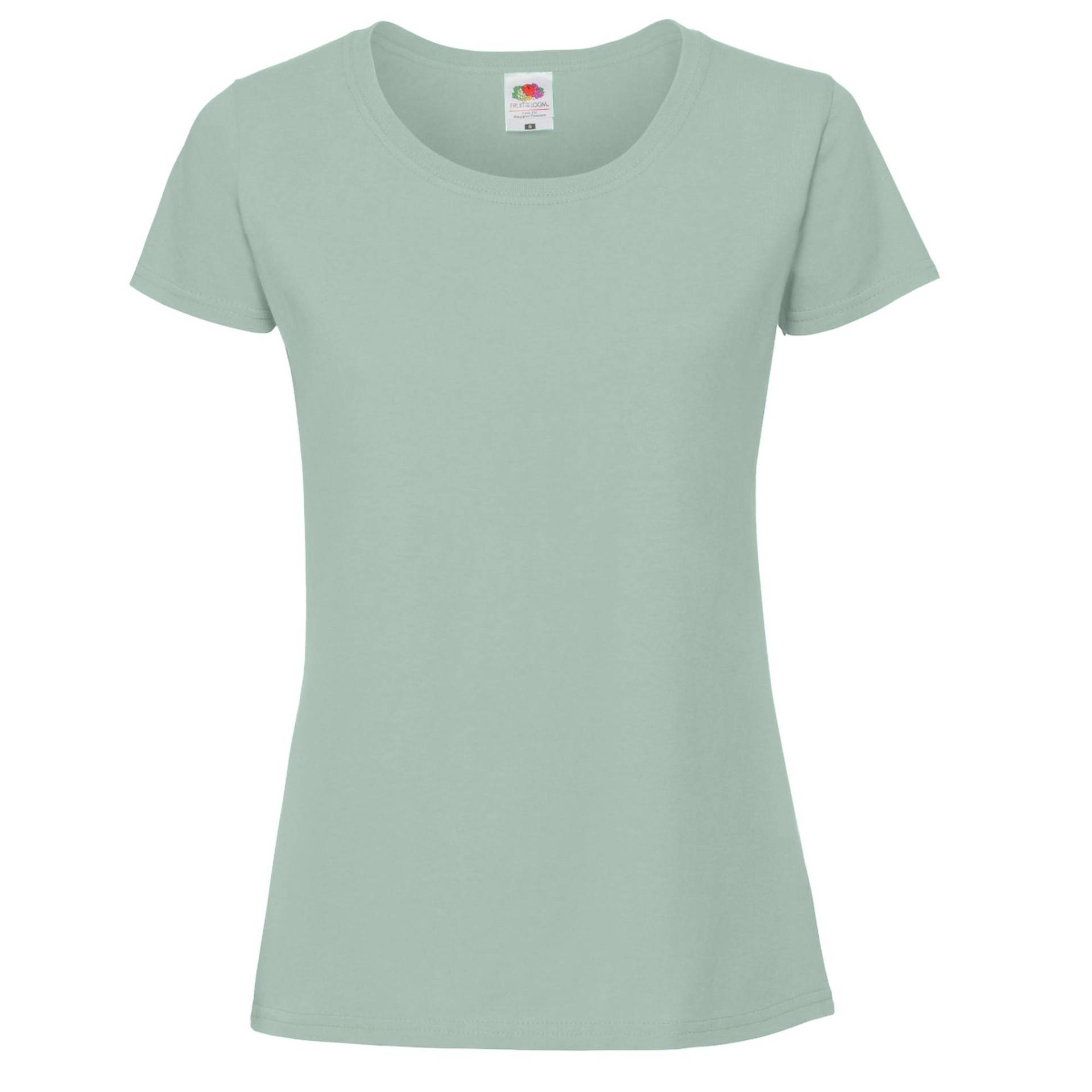 Premium Tshirt Damen Pastellgrün M von Fruit of the Loom