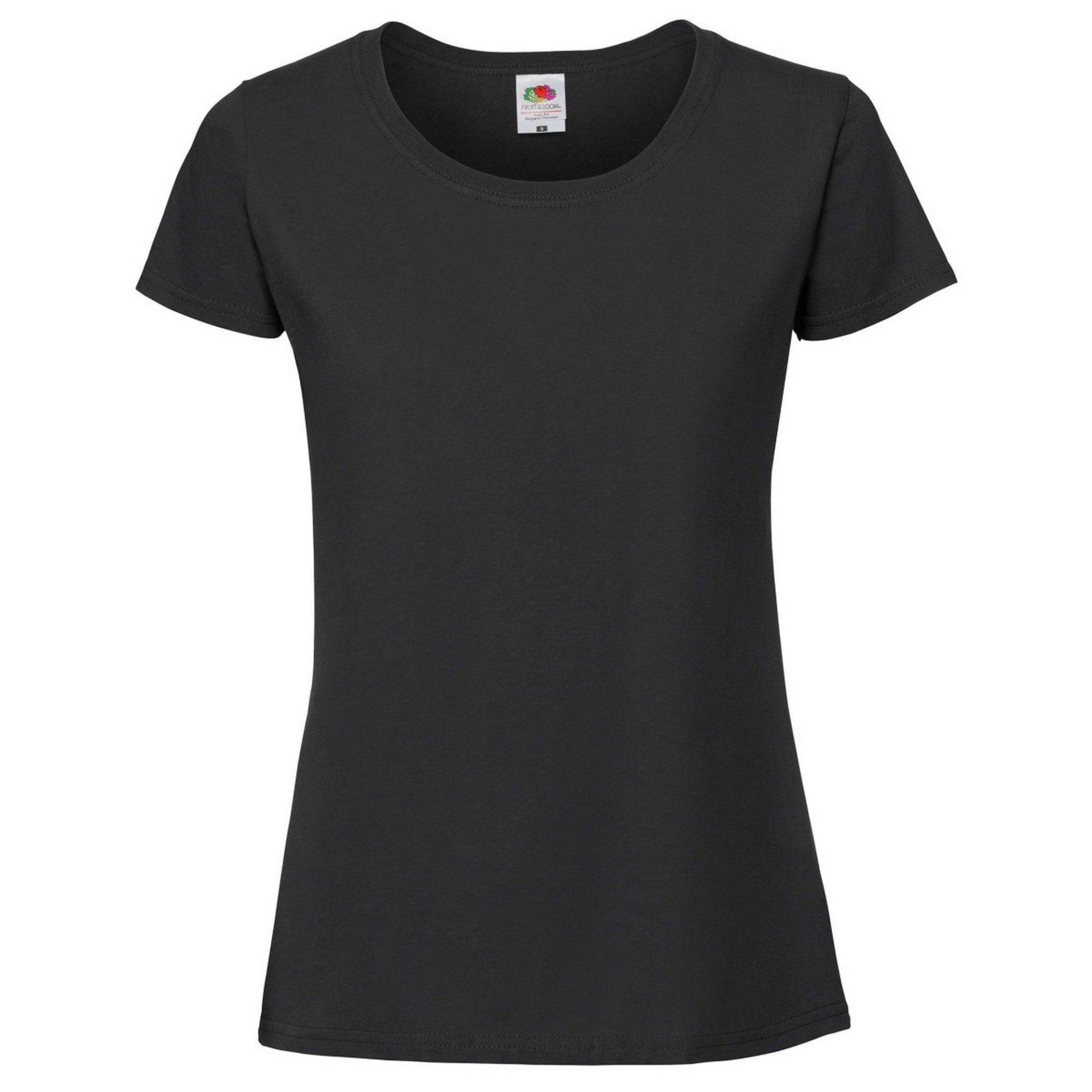 Premium Tshirt Damen Schwarz M von Fruit of the Loom