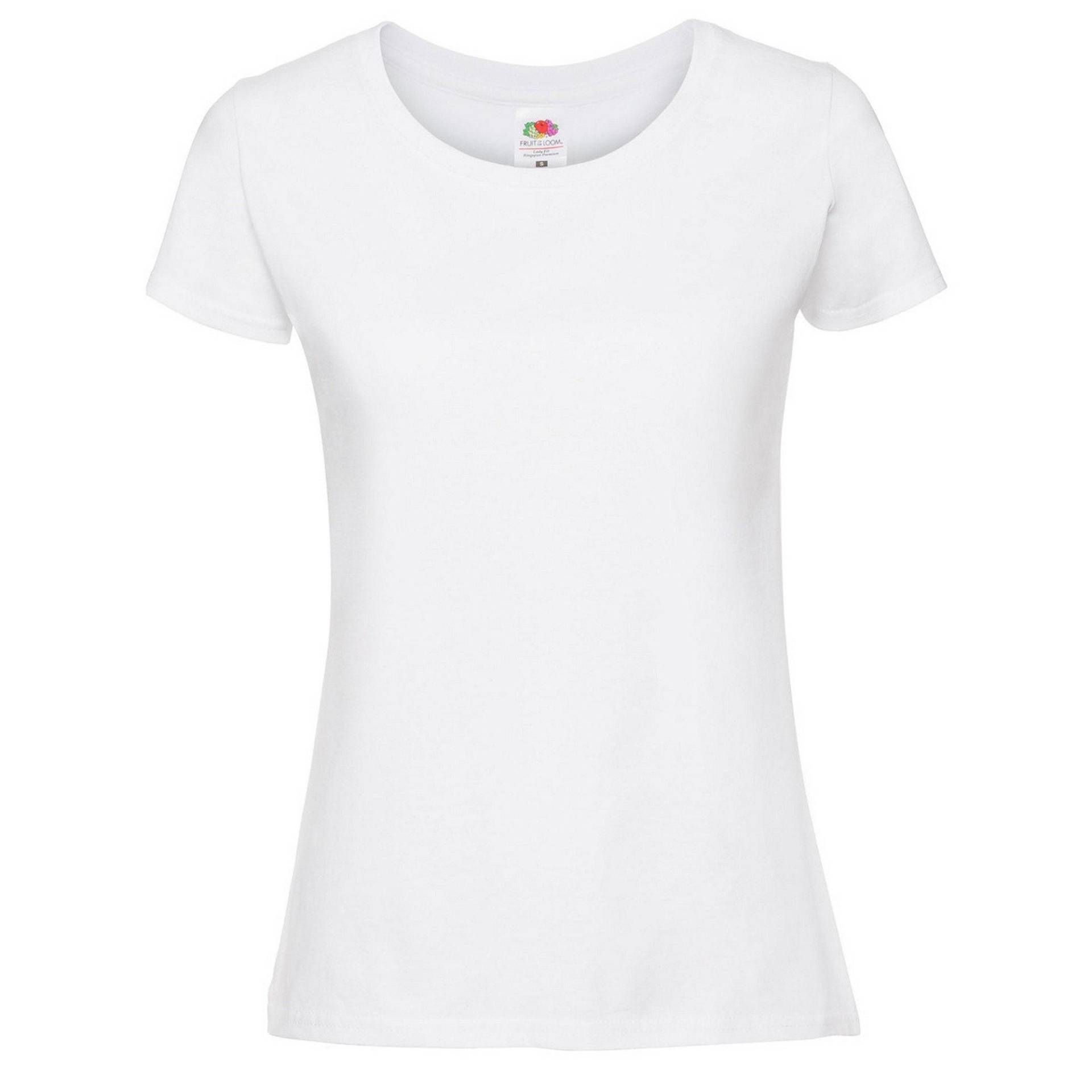 Premium Tshirt Damen Weiss L von Fruit of the Loom