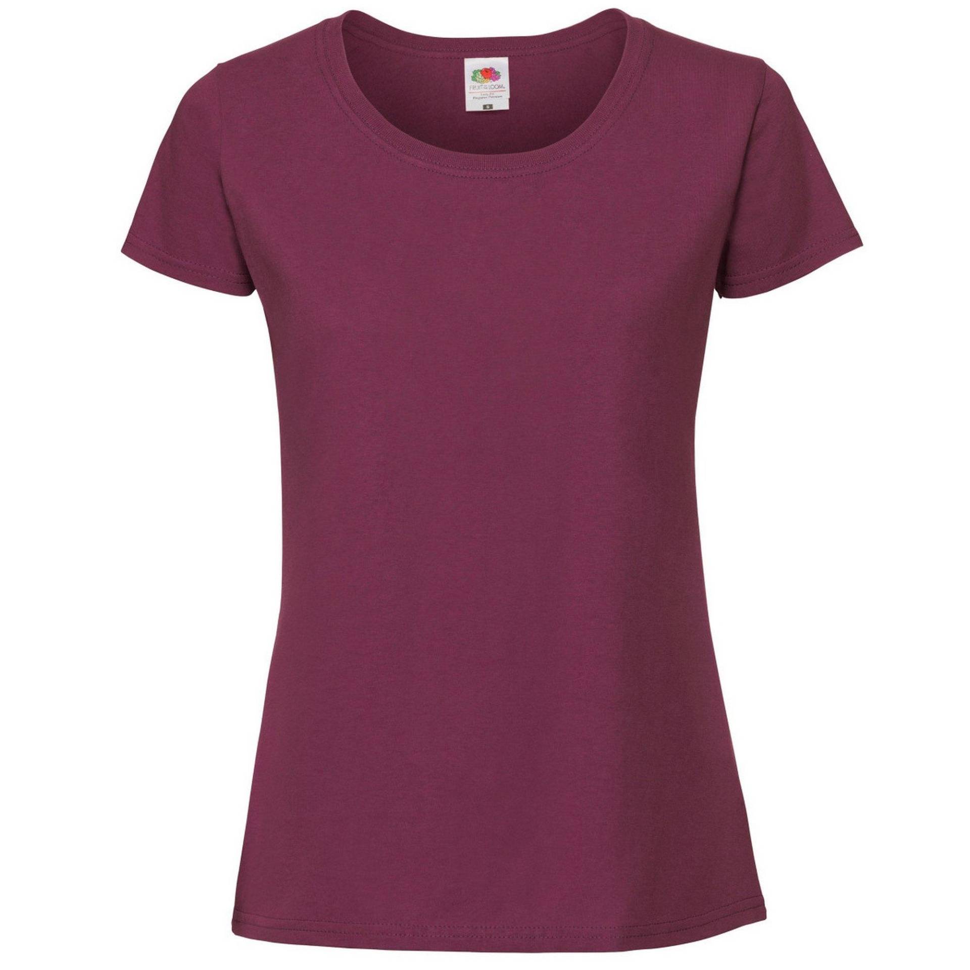 Premium-t-shirt Damen Violett Bunt S von Fruit of the Loom