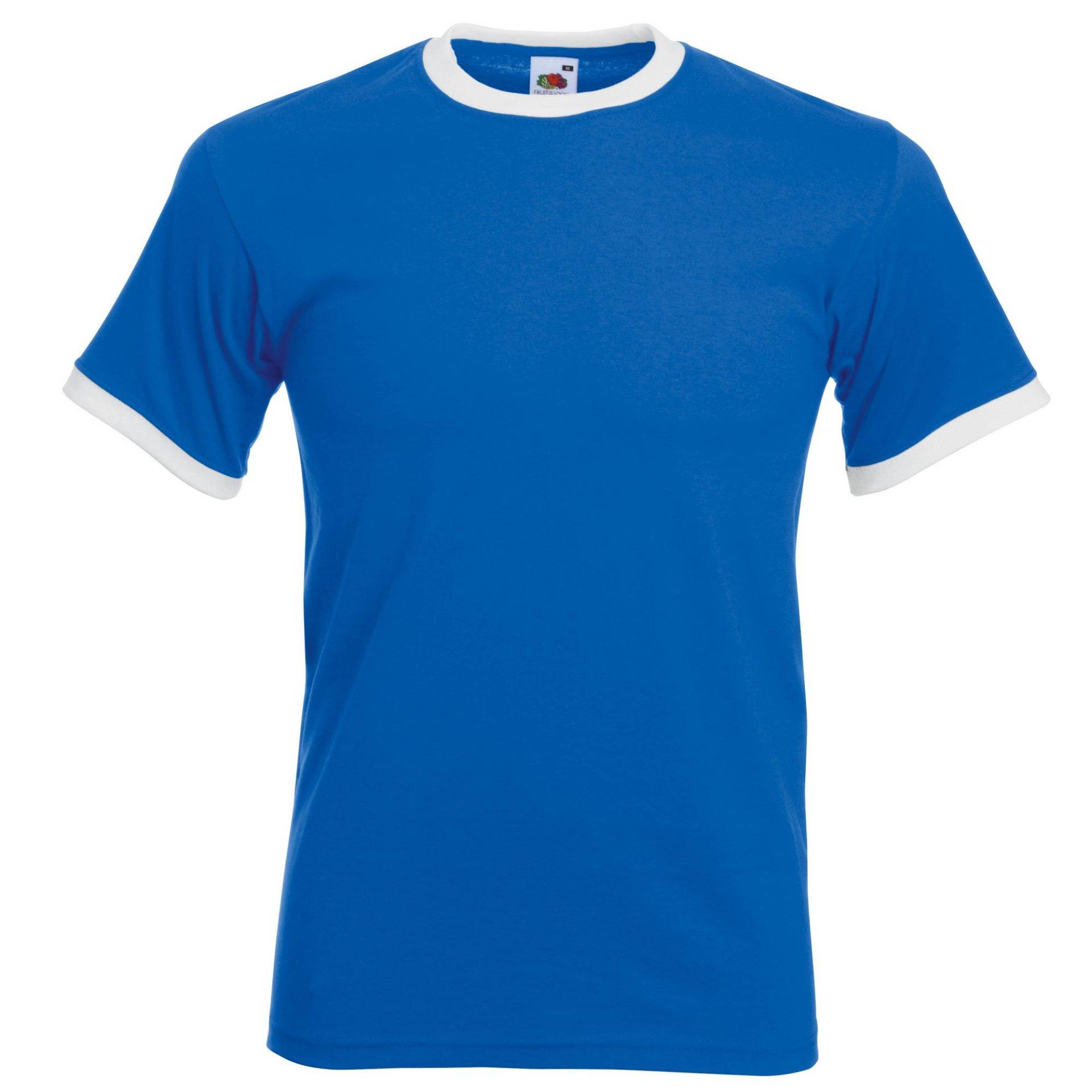 Ringer Tshirt Herren Horizon Blue M von Fruit of the Loom